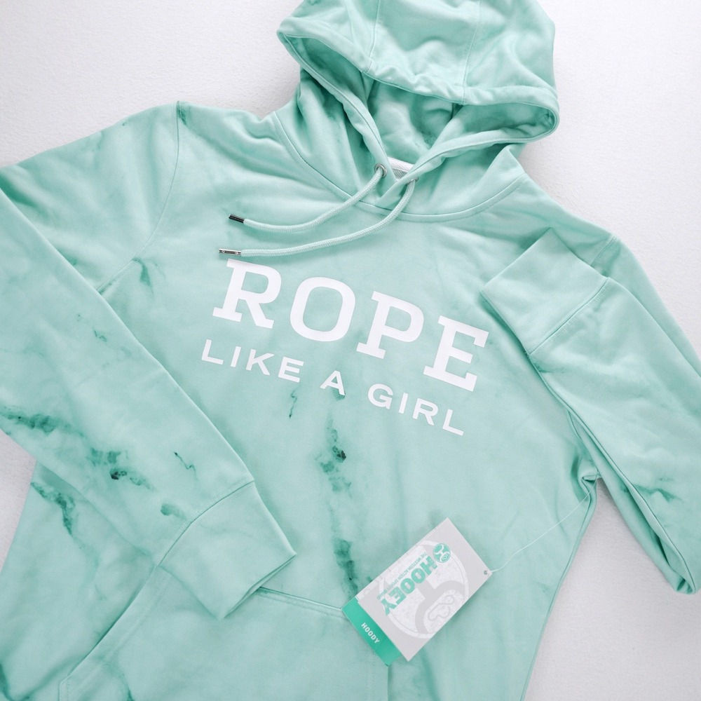 Hooey Rope Like A Girl Turquoise Marble Hoodie Medium HH1163TQ-M NWT